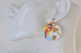 Clay Geometric Shapes and Patterns Gold Foil Drop Dangle Earrings