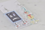 Acrylic Mr Squiggle 90s TV Show Drop Dangle Earrings