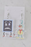Acrylic Mr Squiggle 90s TV Show Drop Dangle Earrings