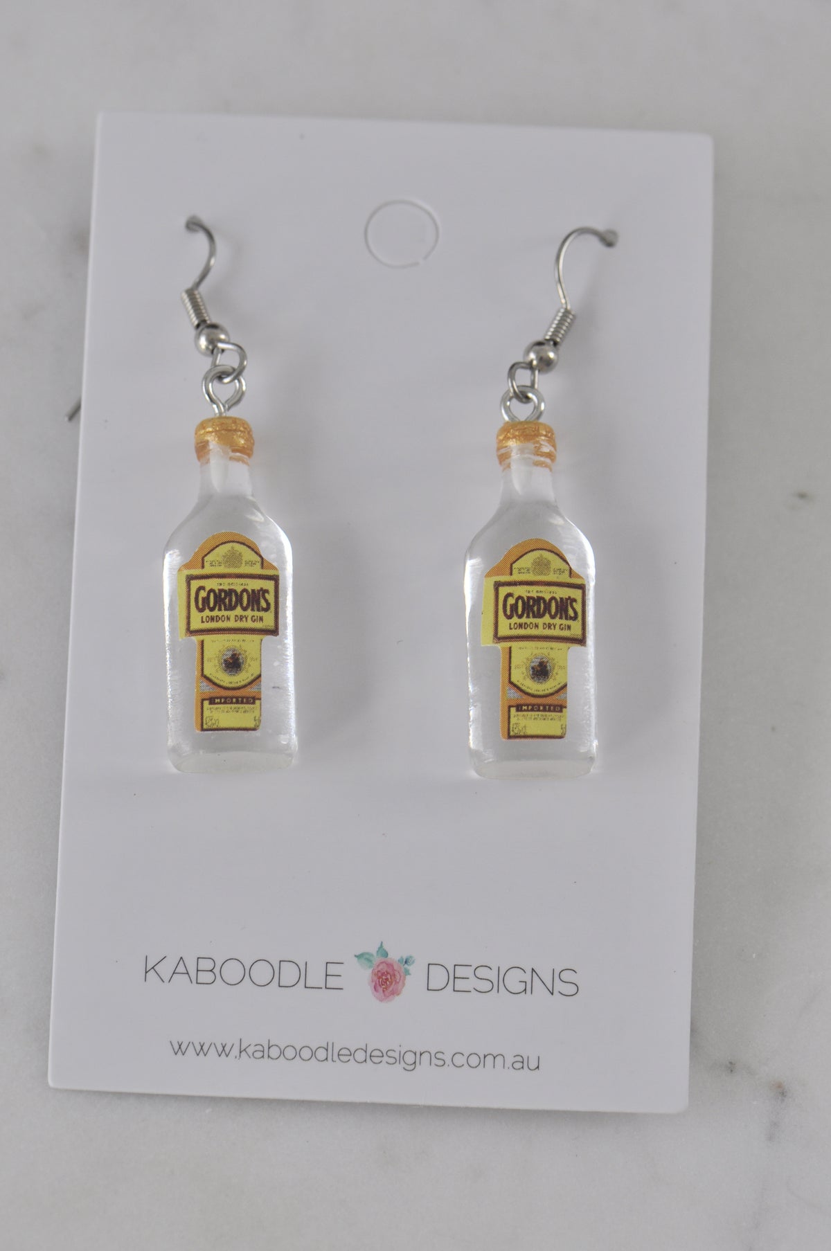 Dry Gin Alcohol Spirits Novelty Fun Drop Dangle Earrings