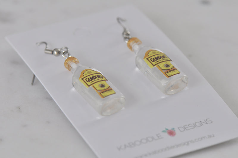 Dry Gin Alcohol Spirits Novelty Fun Drop Dangle Earrings