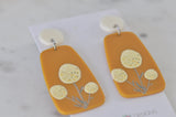 Geometric Mustard Drop Dangle Earrings