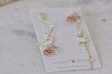 Novelty Cat Rose Flower Drop Dangle Earrings