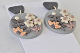Clay Field of Flowers Drop Dangle Earrings