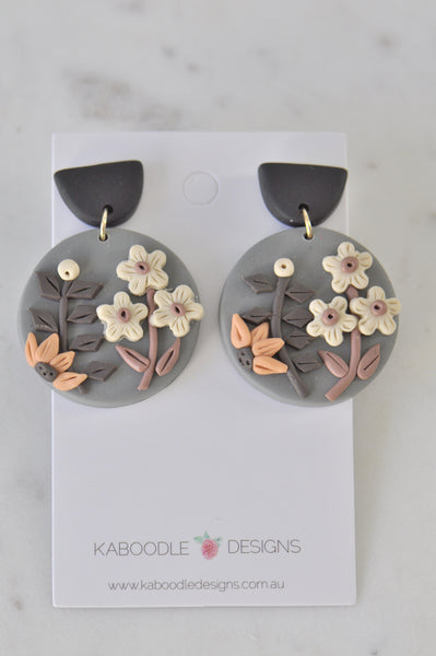Clay Field of Flowers Drop Dangle Earrings