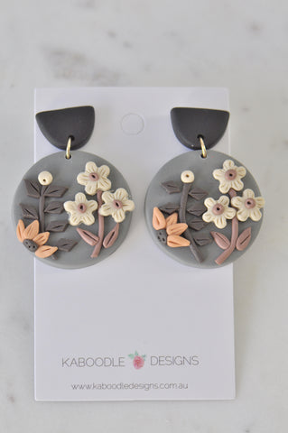 Clay Field of Flowers Drop Dangle Earrings