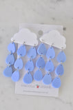 Cloud Raindrop Rain Drop Dangle Earrings