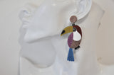 Acrylic Glitter Colourful Toucan Bird Drop Earrings