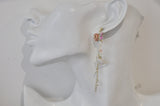 Novelty Cat Rose Flower Drop Dangle Earrings