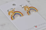 Rainbow Sunflower Happy Sunshine Drop Dangle Earrings