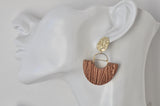 Clay Geometric Shapes and Patterns Drop Dangle Earrings - Cinnamon