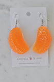 Miniature Food Resin Mandarin Dangle Earrings