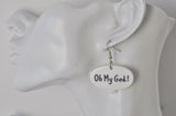 Acrylic Oh My God! Speech Bubble Dangle Drop Earrings