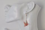 Origami Paper Crane Bird Novelty Fun Drop Dangle Earrings