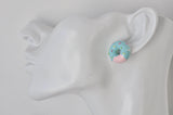 Miniature Resin Donut Doughnut Sprinkles Stud Earrings - Hot Pink