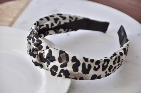 Fabric Knotted Headband - Leopard Print