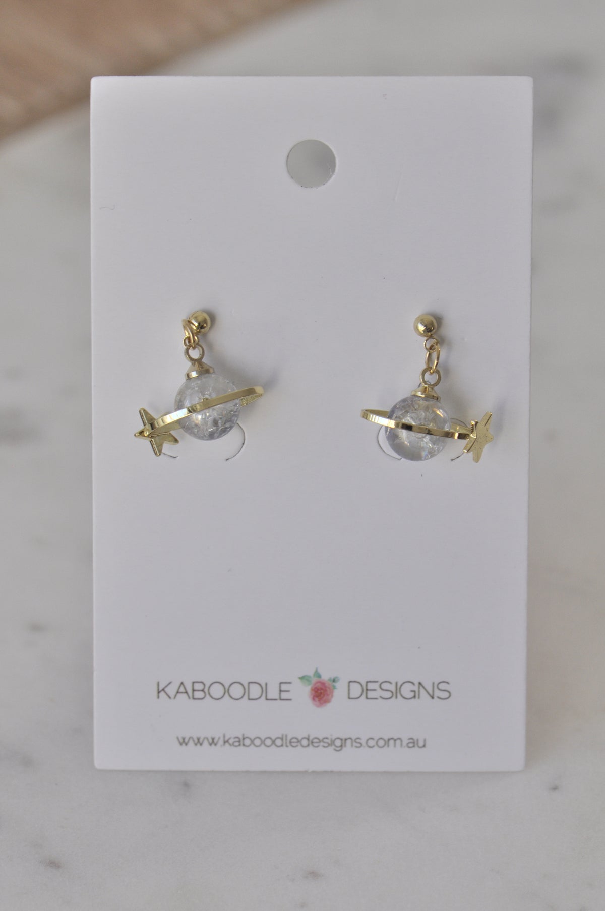 Galaxy Universe Star Saturn Planet Star Novelty Fun Drop Dangle Earrings