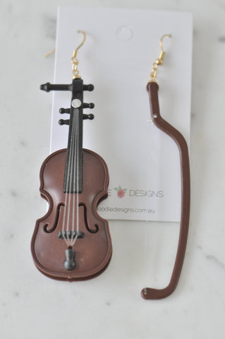 Music Cello Instruction Bow Drop Dangle Earrings