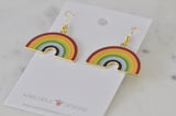 Enamel Rainbow Drop Dangle Earrings