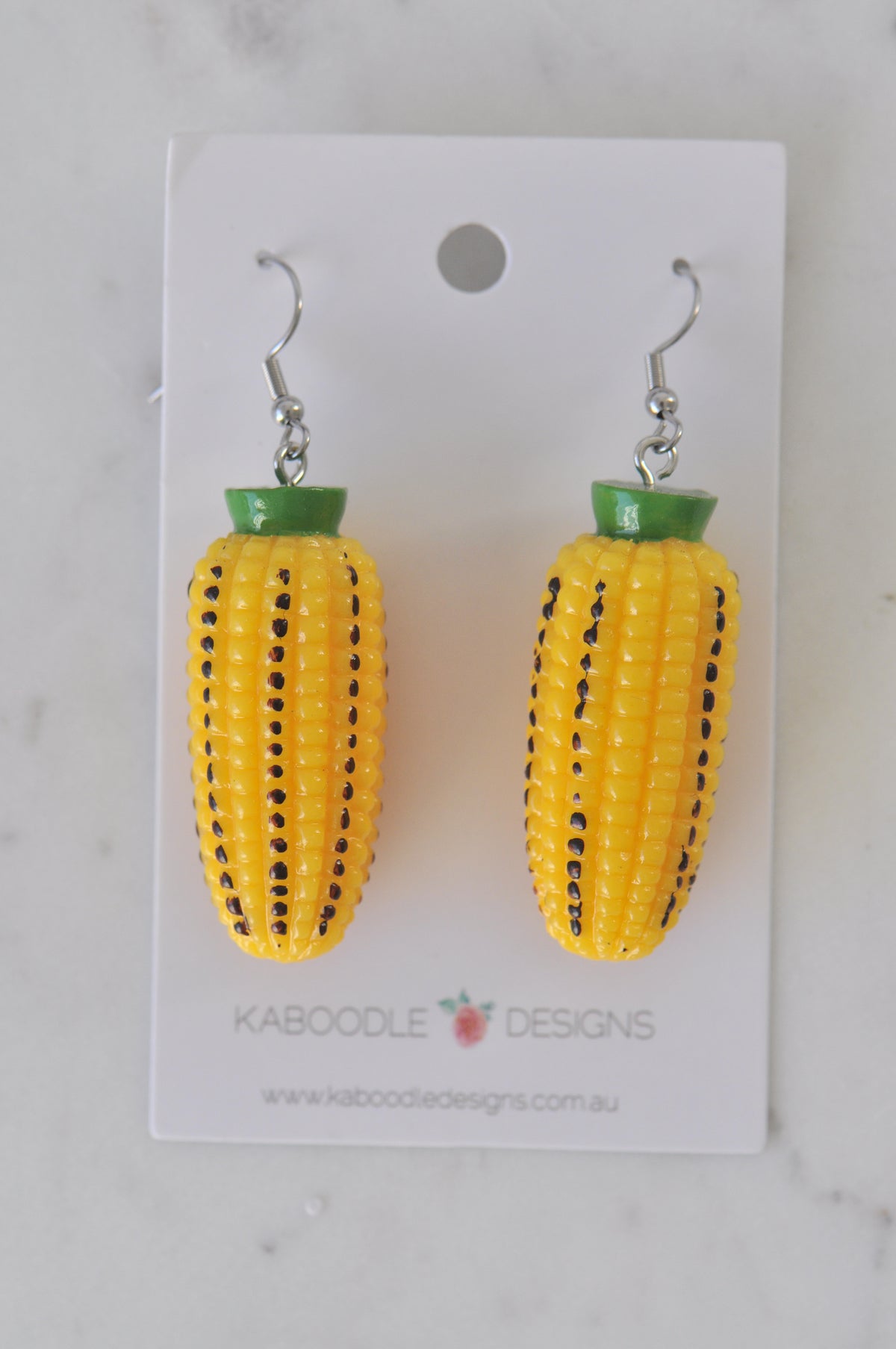Miniature Food Corn Vegetable Dangle Earrings