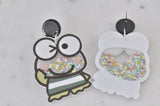 Acrylic Frog Glitter Shaker Drop Dangle Earrings