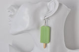 Ice Cream Ice Pops Ice Block Popsicle Novelty Fun Dangle Earrings - Lime Green