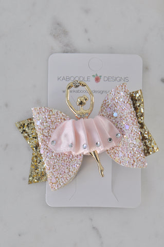 Bow Glitter Ballerina Ballet Hair Clip