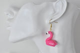 Resin Flamingo Novelty Fun Drop Dangle Earrings