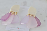 Acrylic Geometric Lilac Purple Flower Drop Dangle Earrings
