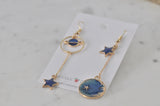 Astronaut Galaxy Universe Star Planet Moon Saturn Novelty Fun Drop Dangle Earrings