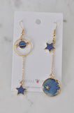 Astronaut Galaxy Universe Star Planet Moon Saturn Novelty Fun Drop Dangle Earrings