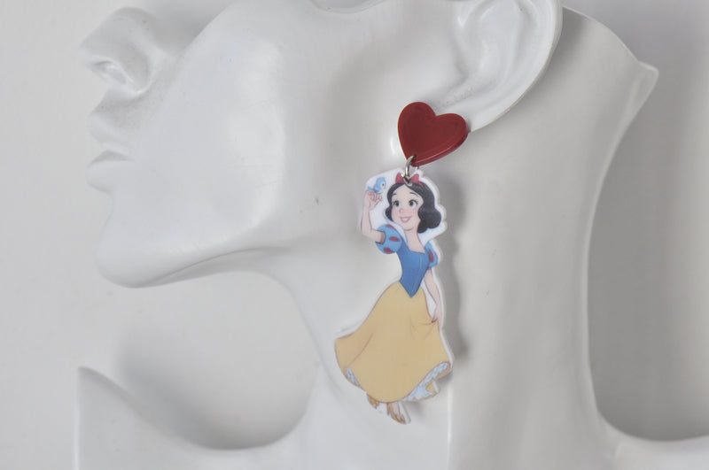 Acrylic Novelty Fun Princess Dangle Drop Earrings
