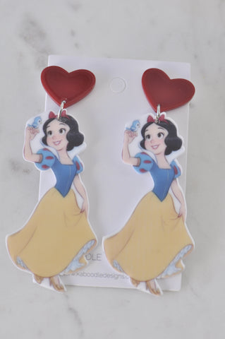Acrylic Novelty Fun Princess Dangle Drop Earrings