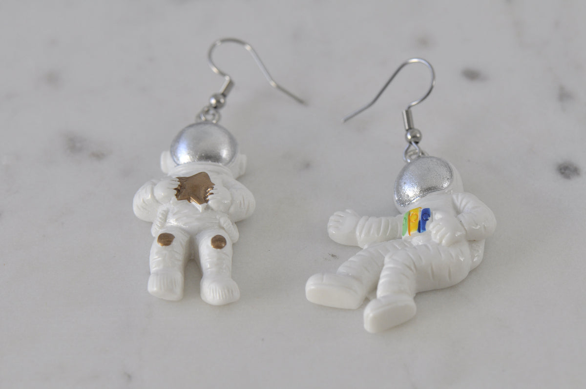 Astronaut Galaxy Universe Star Planet Moon Drop Dangle Earrings