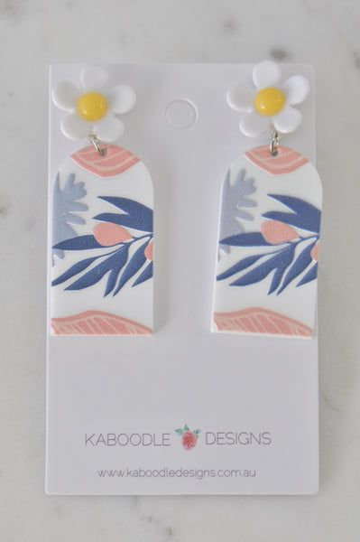 Geometric Daisy Flower Leaves Fruit Statement Drop Dangle Earrings