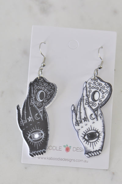 Novelty Tarot Ouija Board Fortune Telling Henna Sun Moon Drop Dangle Earrings