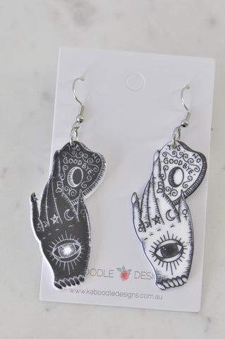 Novelty Tarot Ouija Board Fortune Telling Henna Sun Moon Drop Dangle Earrings