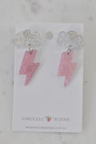 Acrylic Glitter Cloud Lightning Drop Dangle Earrings