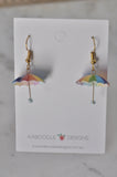 Rainbow Umbrella Drop Dangle Earrings