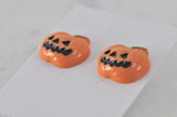 Halloween Scary Pumpkin Face Trick Or Treat Stud Earrings