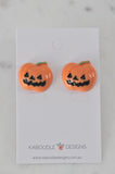 Halloween Scary Pumpkin Face Trick Or Treat Stud Earrings