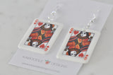 Acrylic Playing Cards Queen Novelty Dangle Drop Earrings