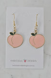 Fruit Peach Novelty Fun Drop Dangle Earrings