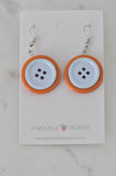 Button Novelty Fun Drop Dangle Earrings