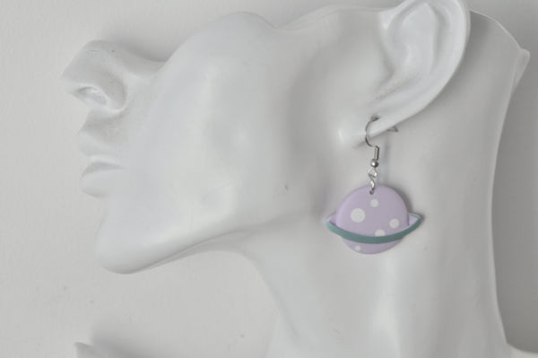 Saturn Universe Galaxy Planet Novelty Fun Drop Dangle Earrings