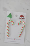 Christmas Candy Cane Christmas Tree Santa Hat Drop Dangle Earrings