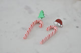 Christmas Candy Cane Christmas Tree Santa Hat Drop Dangle Earrings
