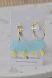 Cloud Lightning Hoop Drop Dangle Earrings