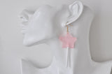 Lollipop Candy Star Novelty Fun Drop Dangle Earrings - Pink
