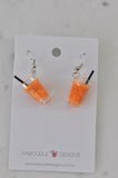 Orange Juice Citrus Fruit Novelty Fun Drop Dangle Earrings